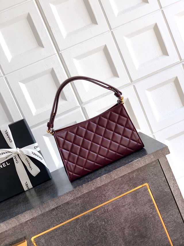 CC original lambskin shoulder bag AS6045 bordeaux