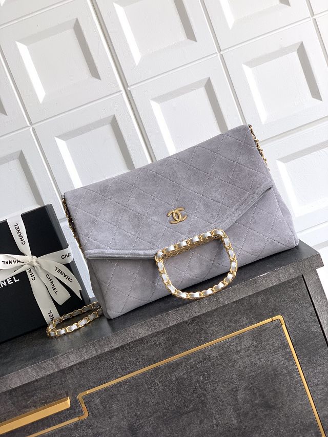 CC original suede calfskin large handbag AS5936 grey