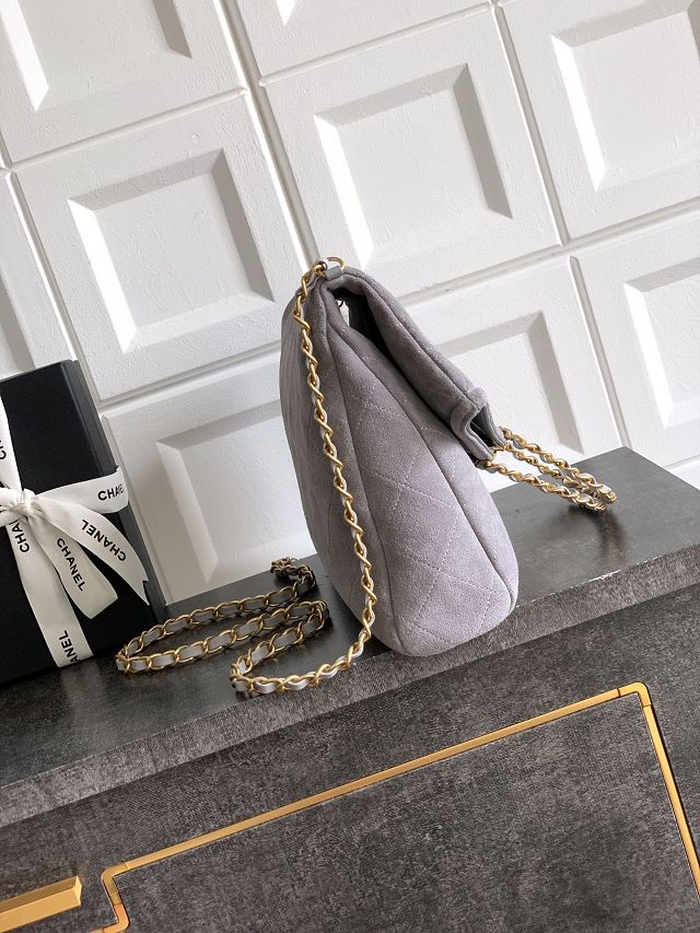 CC original suede calfskin large handbag AS5936 grey