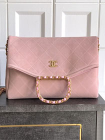 CC original suede calfskin large handbag AS5936 pink