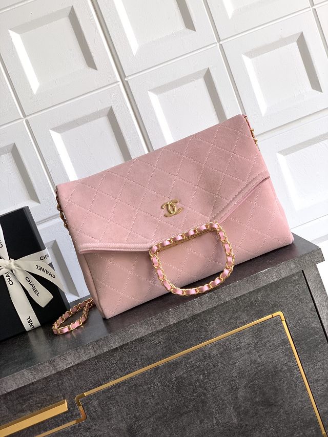 CC original suede calfskin large handbag AS5936 pink