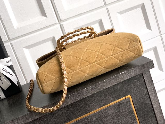 CC original suede calfskin medium handbag AS5896 apricot