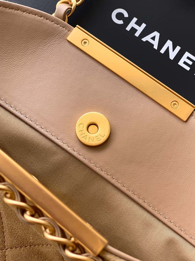 CC original suede calfskin medium handbag AS5896 apricot