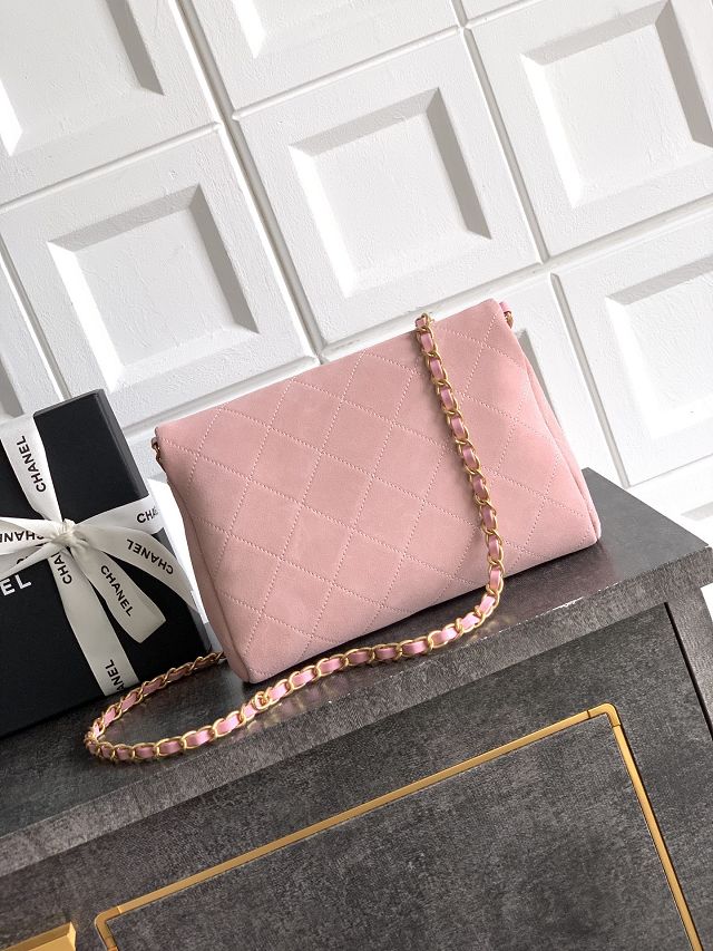 CC original suede calfskin small handbag AS5895 pink