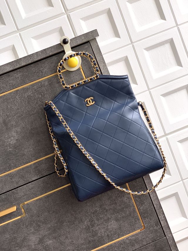 CC original calfskin medium handbag AS5896 blue