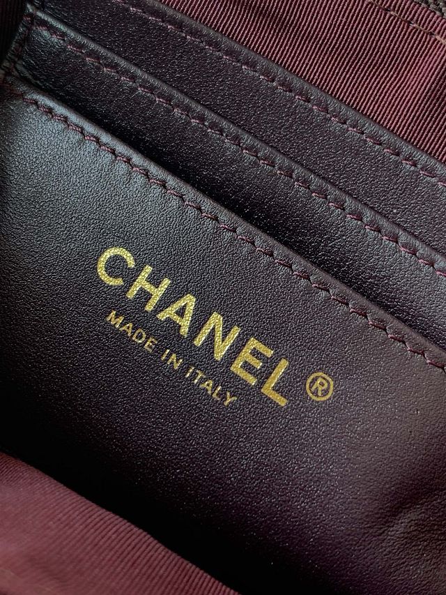 CC original suede&lambskin vanity with chain AP4670 dark brown