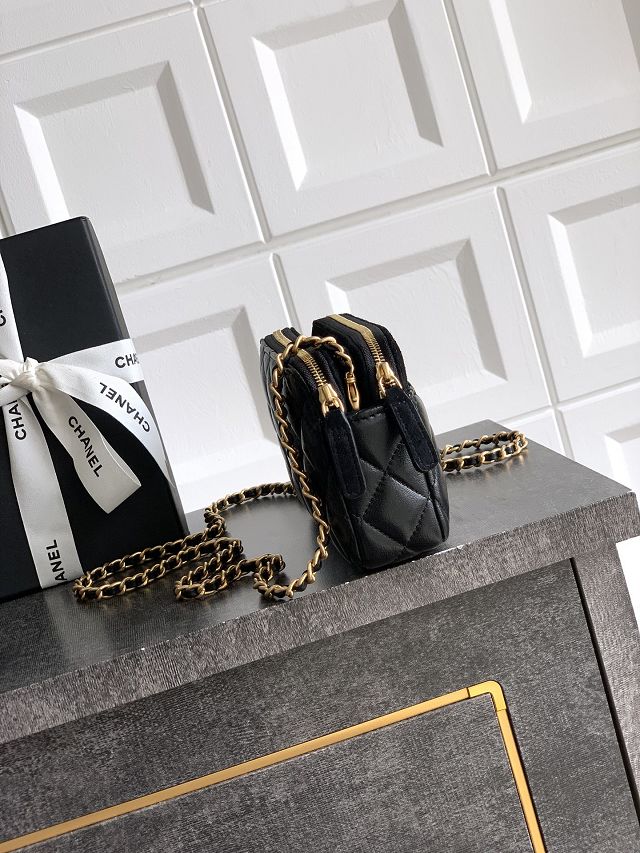 CC original suede&lambskin vanity with chain AP4670 black