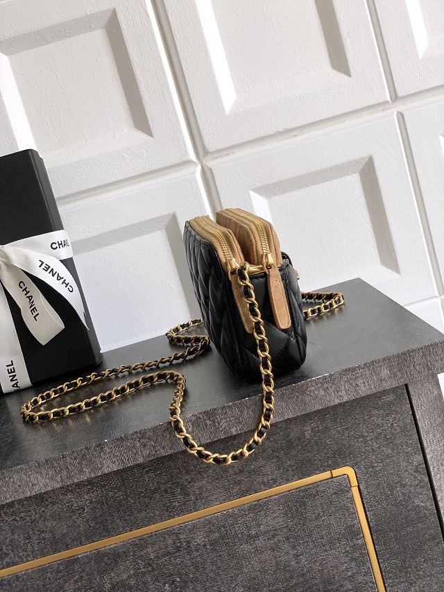 CC original suede&lambskin vanity with chain AP4670 black&beige