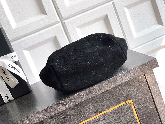 CC original suede calfskin small hobo bag AS6022 black