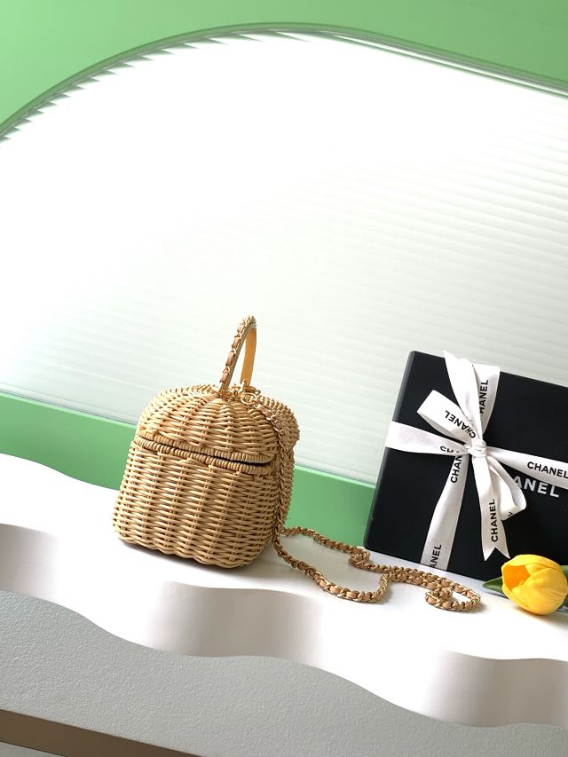 CC original braided rattan vanity case AS5993 beige