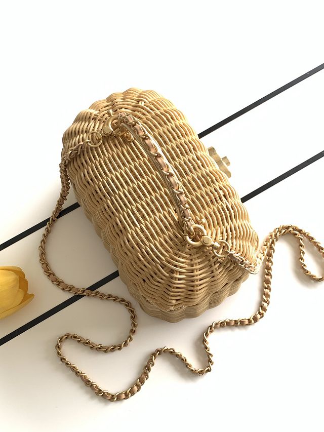 CC original braided rattan vanity case AS5993 beige