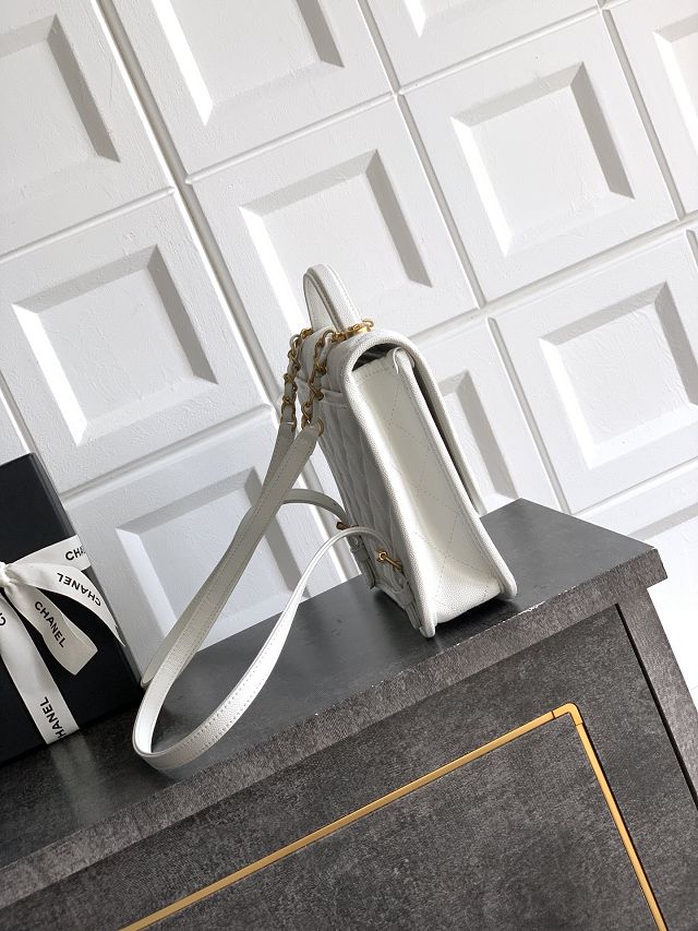 CC original grained calfskin small backpack AS5715 white