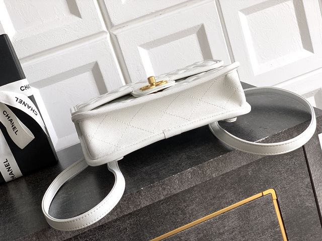 CC original grained calfskin small backpack AS5715 white