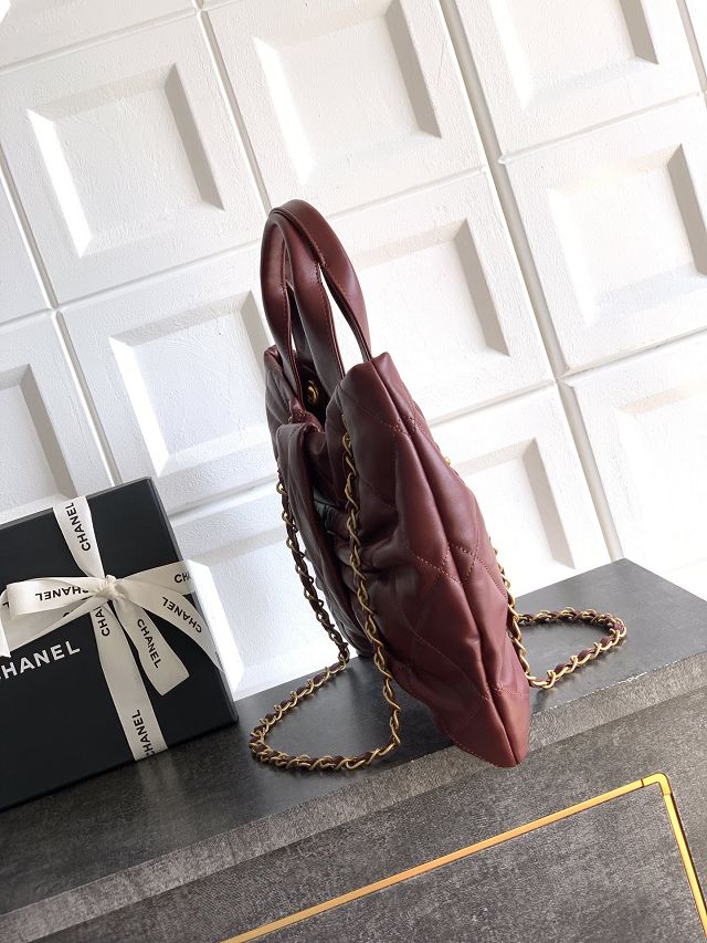 CC original lambskin large handbag AS5851 bordeaux