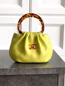 CC original lambskin mini pouch AP4981 yellow