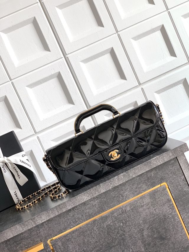 CC original patent calfskin clutch AS5807 black
