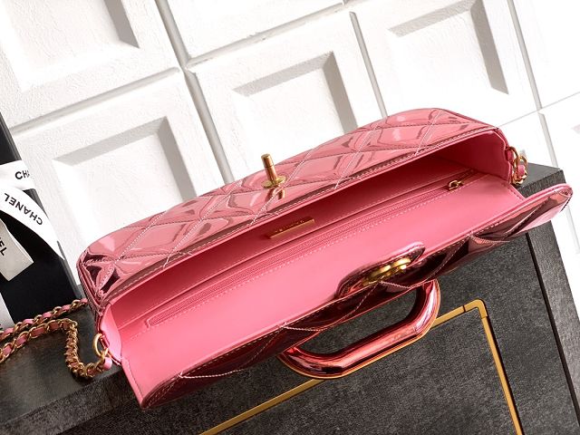 CC original patent calfskin clutch AS5807 pink