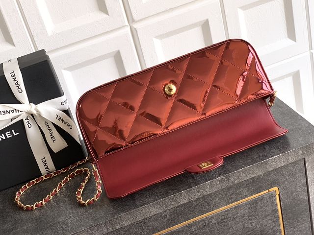 CC original patent calfskin clutch AS5807 red