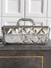 CC original patent calfskin clutch AS5807 silver