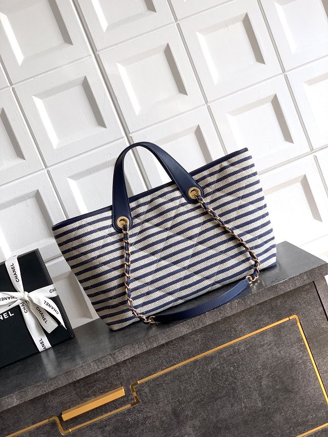 CC original raffia large shopping bag AS6007 blue