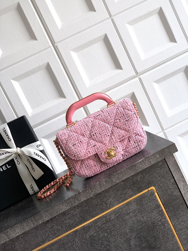 CC original tweed small clutch AS5805 pink