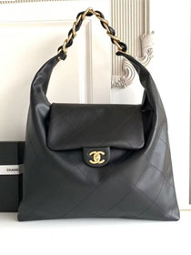 CC original calfskin maxi hobo bag AS5839 black