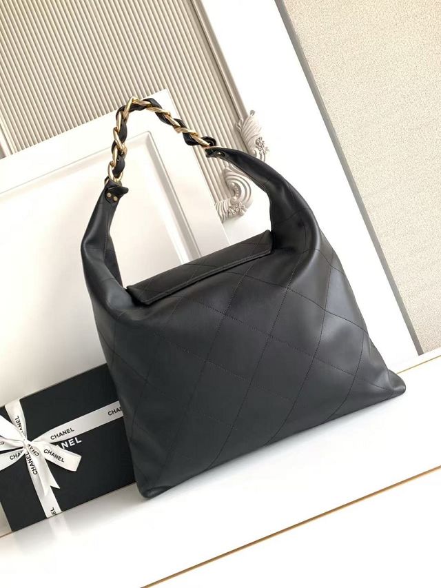 CC original calfskin maxi hobo bag AS5839 black