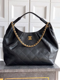 CC original calfskin maxi hobo bag AS6016 black