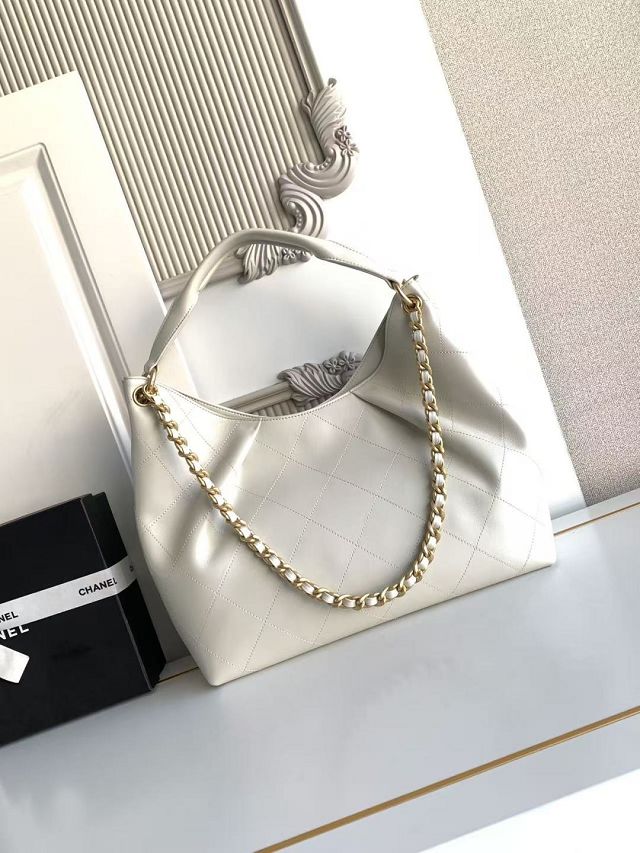 CC original calfskin large hobo bag AS5978 white