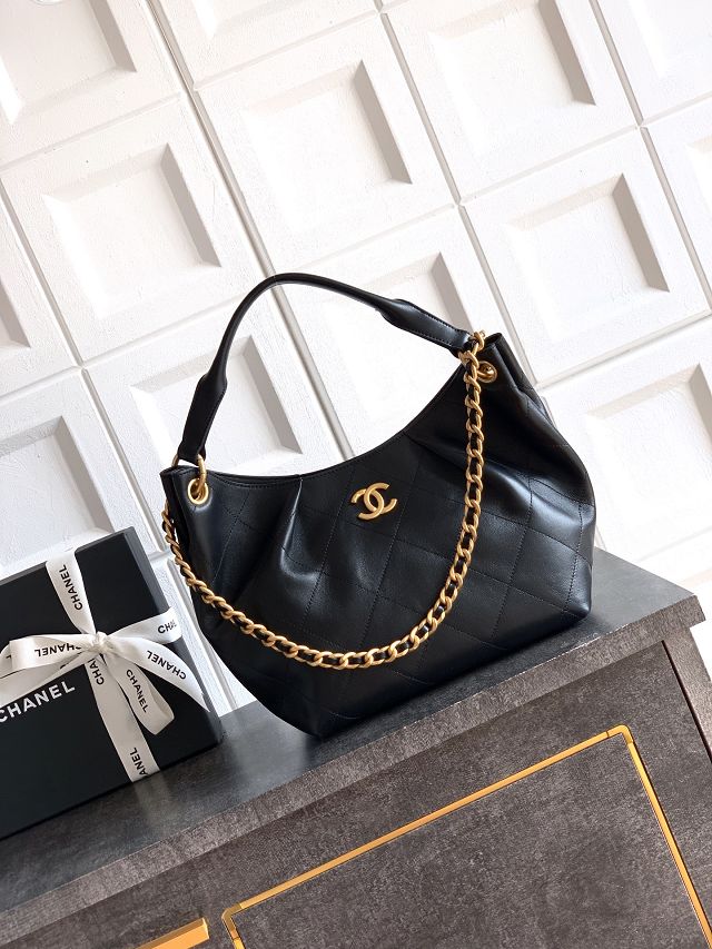 CC original calfskin medium hobo bag AS5970 black