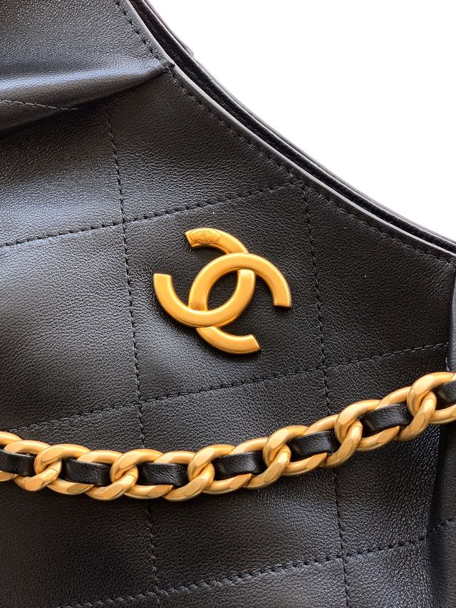 CC original calfskin medium hobo bag AS5970 black