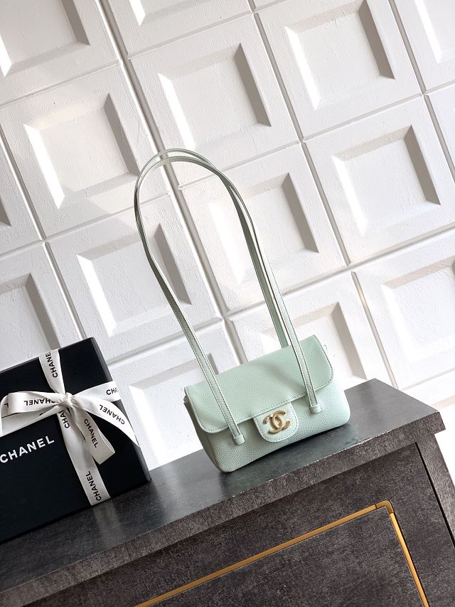 CC original grained calfskin clutch AP5068 green