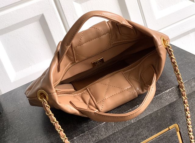 CC original lambskin small handbag AS5849 caramel