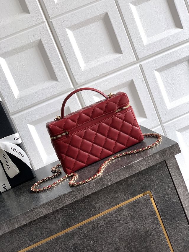 CC original lambskin vanity with chain AP4385 red