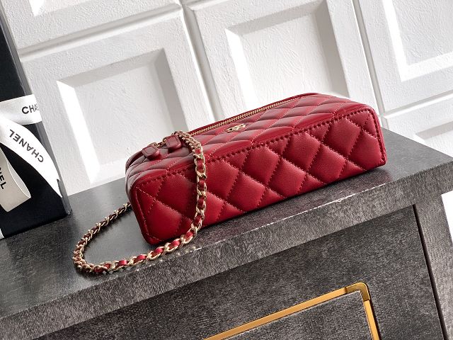 CC original lambskin vanity with chain AP4385 red