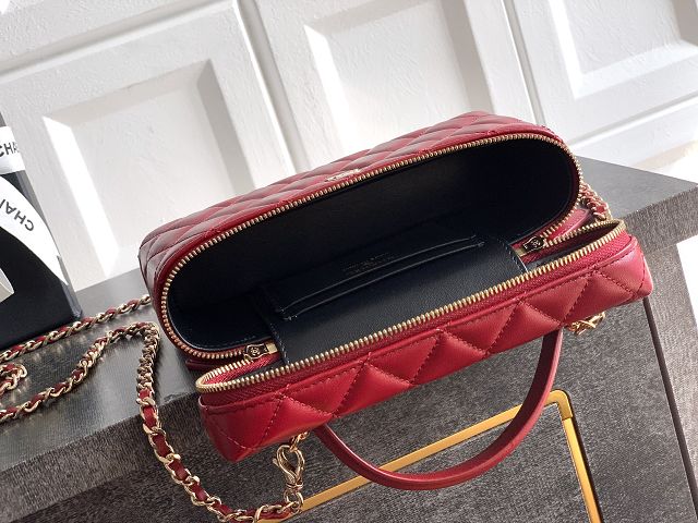 CC original lambskin vanity with chain AP4385 red