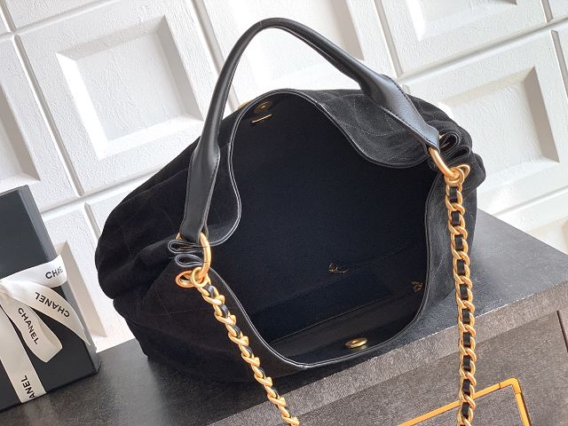CC original suede calfskin large hobo bag AS5978 black