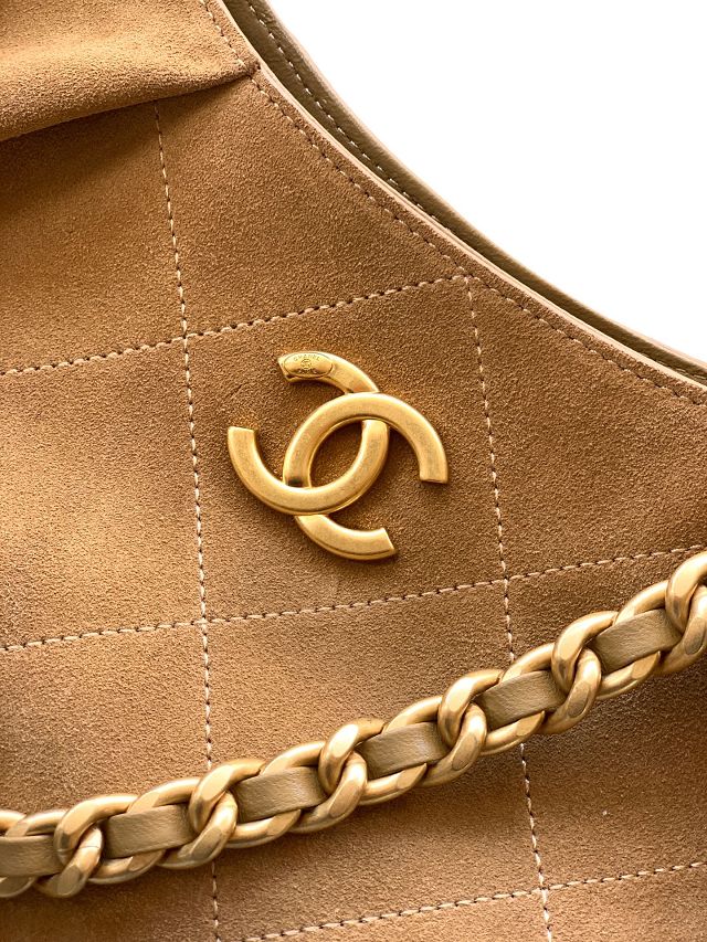 CC original suede calfskin large hobo bag AS5978 brown