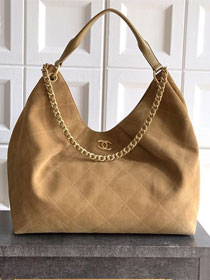 CC original suede calfskin maxi hobo bag AS6016 brown