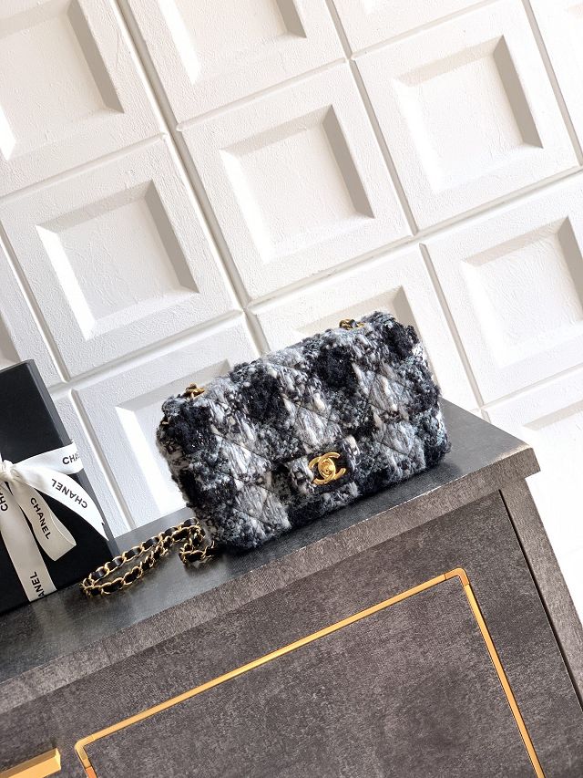 CC original tweed mini flap bag A69900 black