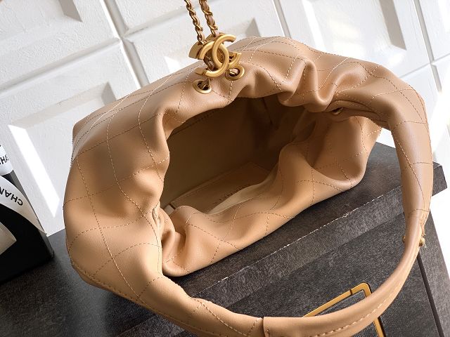 CC original calfskin medium hobo bag AS5976 apricot