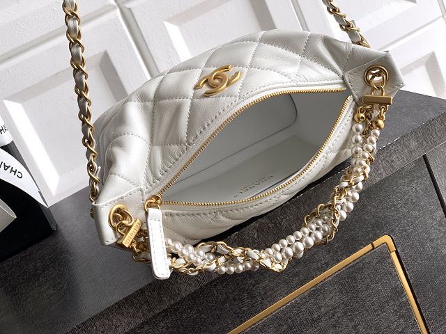 CC original lambskin hobo bag AS5898 white