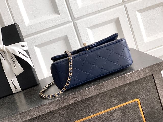 CC original lambskin top handle flap bag AS1790 dark blue