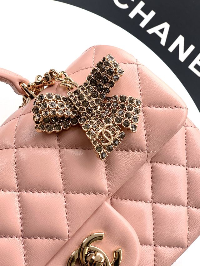 CC original lambskin top handle flap bag AS1790 pink