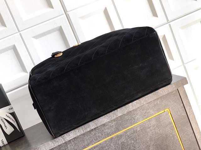 CC original suede calfskin maxi bowling bag AS6212 black