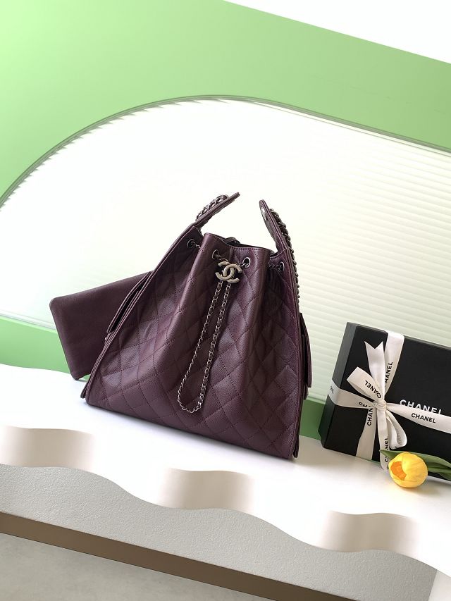 CC original grained calfskin 25 medium handbag AS5311 burgundy