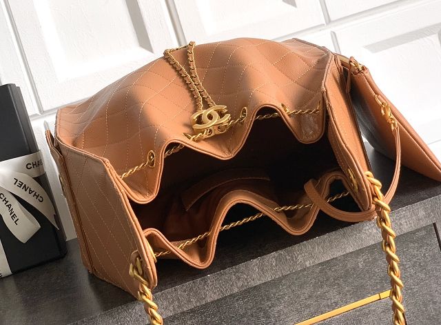 CC original grained calfskin 25 medium handbag AS5311 caramel