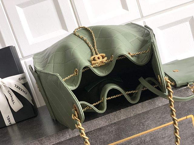 CC original grained calfskin 25 medium handbag AS5311 matcha