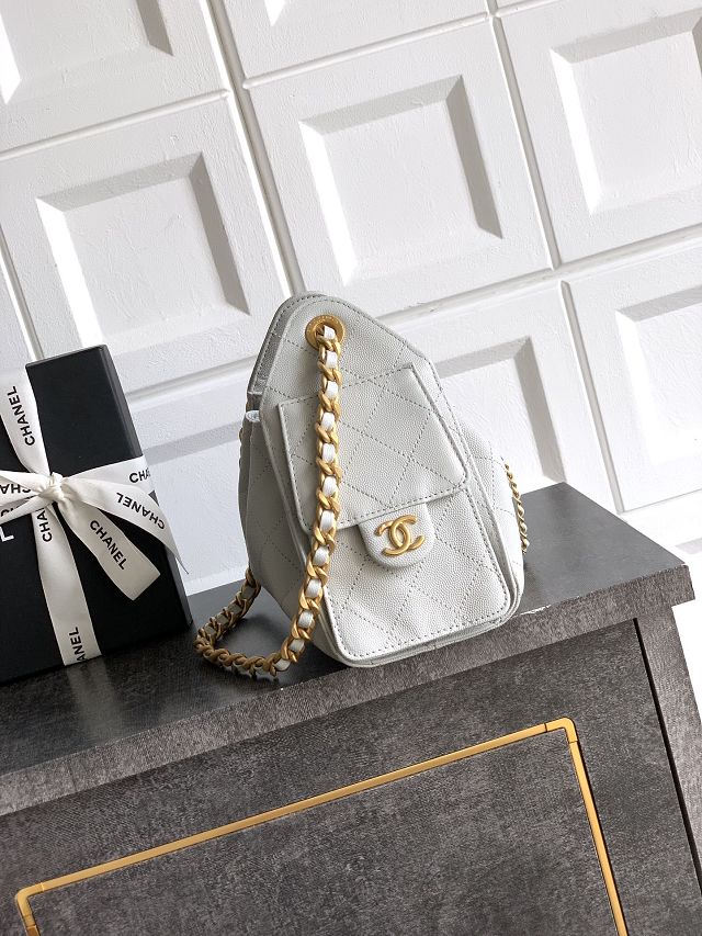 CC original grained calfskin 25 mini handbag AS5631 light grey