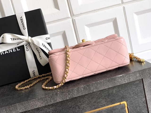 CC original lambskin small flap bag AS5759 pink
